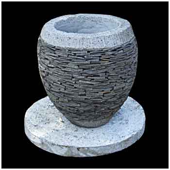 Natural stone pot PBP05 D29 40x40cm